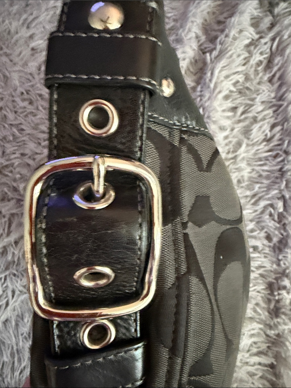 Coach Black & Charcoal Signature Hobo Bag k0893-12674 - Picture 10 of 13